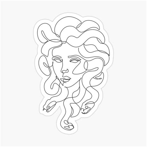 Medusa, Greek Mythology, Printable One Line Drawing, Feminine ...