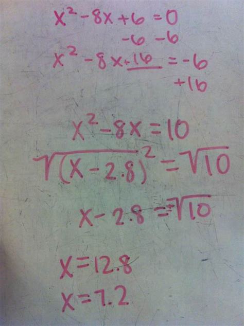 Completing the Square – Math Mistakes