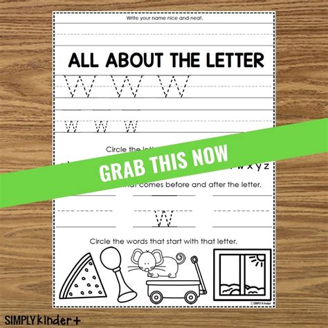 Letter W Before and After Printable - Simply Kinder Plus