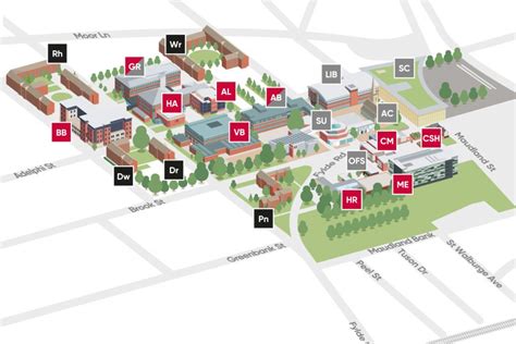 UCLan Prospectus Map (close up) – Illustration, Animation & Design Preston, Lancashire