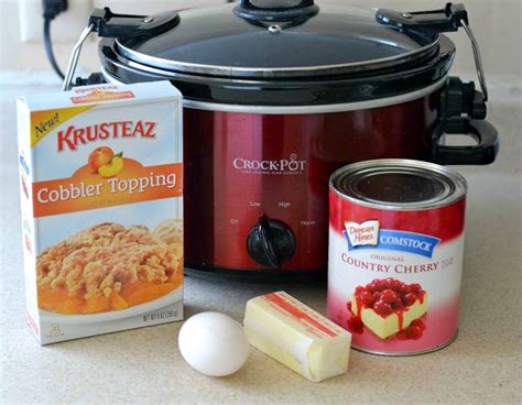 4 Ingredient Crock Pot Cherry Cobbler - Flour On My Face