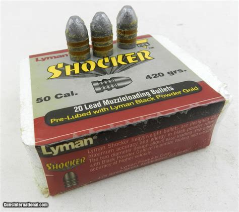 Lot of 12 Boxes of Lyman Black Powder .50 Caliber 420 grain Pre-Lubed Bullets: 240 Pieces Total