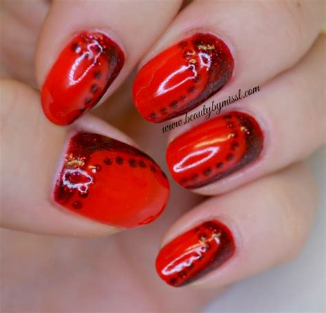 #RedCoatTuesday red glitter nails - Beauty by Miss L