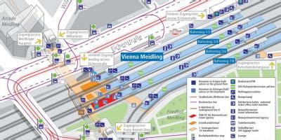 Wien hbf station map - Wien meidling estação de trem mapa (Áustria)