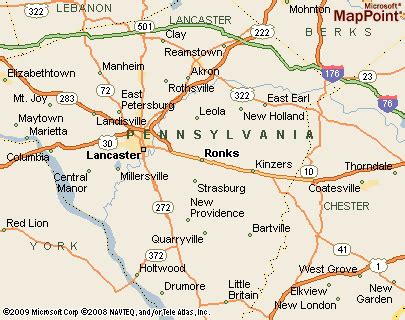 Ronks, Pennsylvania Area Map & More