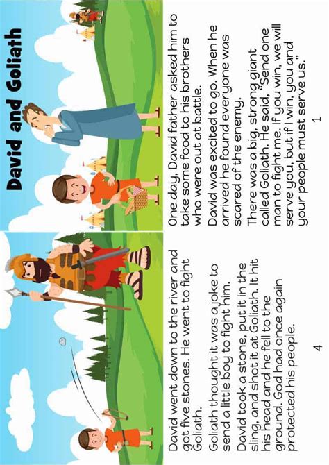 David And Goliath Bible Story Printables