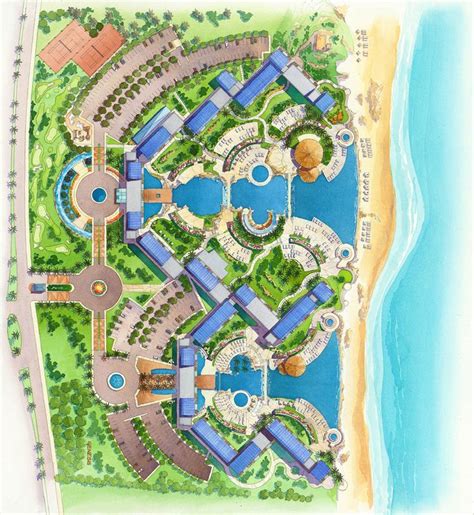 31 - Architectural Rendering - Watercolor Site Plan - Starwood Resorts | Resort architecture ...