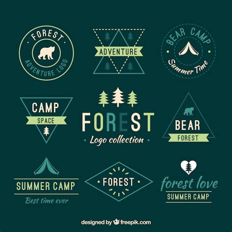 Collection of green nature logos Vector | Free Download