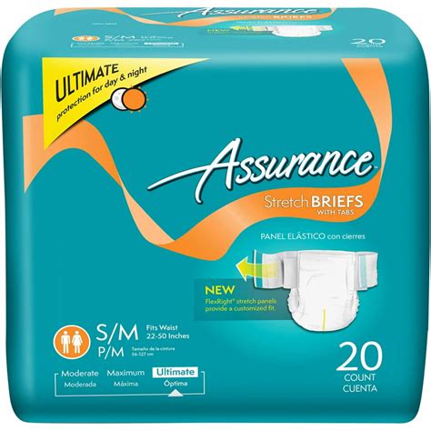 Assurance S/M Unisex Incontinence Stretch Briefs With Tabs 20 Ct - Walmart.com - Walmart.com