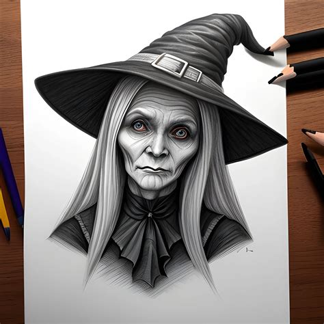 witch , Pencil Sketch - Arthub.ai