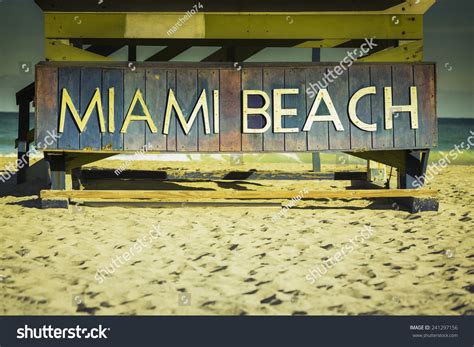 Miami Beach Sign On Wood Background, South Beach, Florida Stock Photo 241297156 : Shutterstock