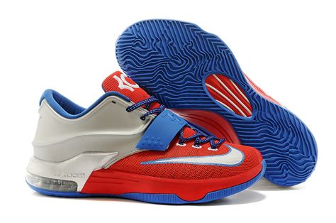 New Nike Kevin Durant 7 Red Blue White Logo Shoes On Hot Discount Sale