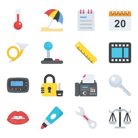 Objects Flat Icons 25461021 Vector Art at Vecteezy