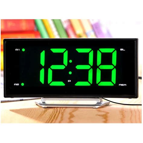 Large Screen LED Digital Alarm Clock Desktop Electronic am fm Radio ...