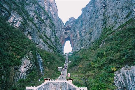 999 steps to Heaven’s Gate, Tianmen Mountain (plus waterfall to the left!!) : travel | Tianmen ...