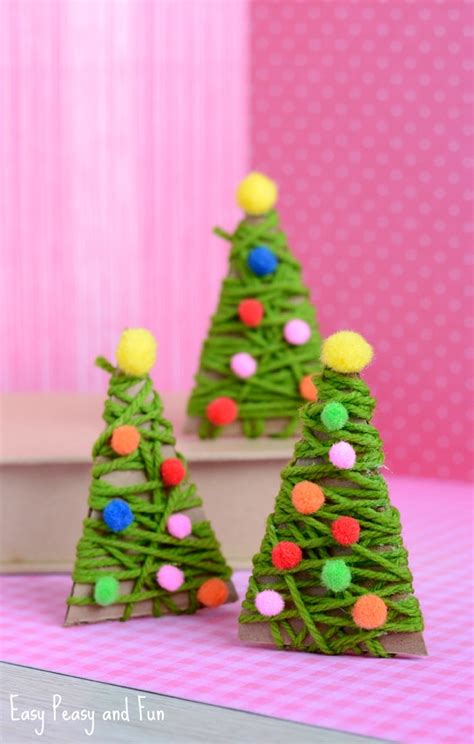 Yarn Wrapped Christmas Tree Ornaments - Easy Peasy and Fun