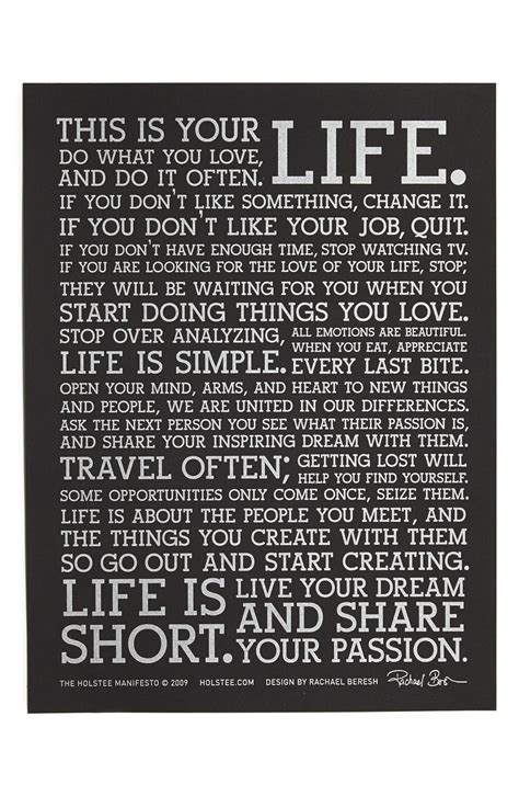 Holstee Manifesto Poster | Nordstrom