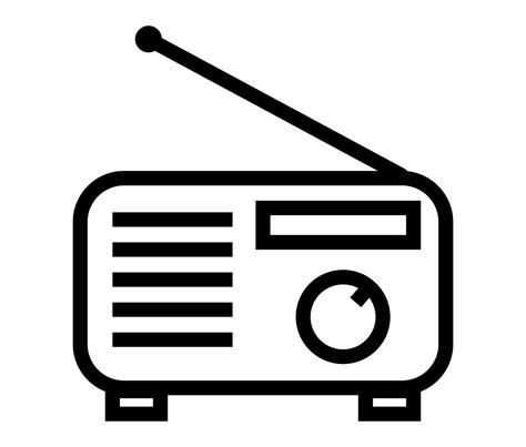 Old radio vector icon. Black and white radio icon outline illustration. 6213784 Vector Art at ...