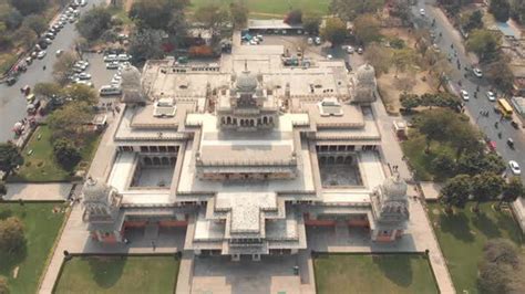 Albert Hall Museum Architecture marvellous in the center of Jaipur, Rajasthan, India, Stock Footage