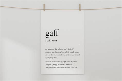 Printable Gaff Definition Print / Norn Iron / Irish Slang - Etsy España