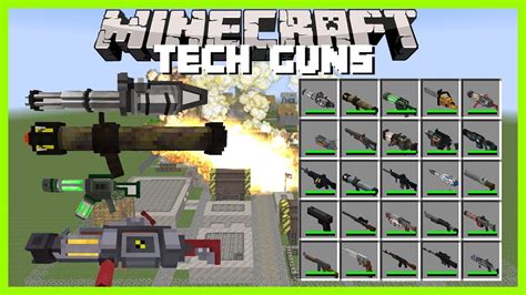 Minecraft - TECH GUNS MOD ( NUCLEAR ROCKETS, DEATH RAYS, STAR WARS BLASTERS AND MORE CRAZY ...