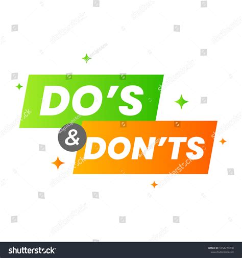 5 Dos And Don'ts Poster Images, Stock Photos & Vectors | Shutterstock