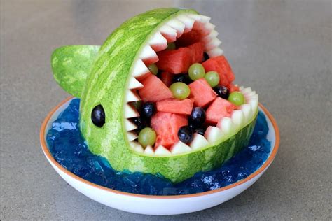 Make a Shark Fruit Bowl from a Watermelon | Make: | Watermelon shark, Watermelon fruit bowls ...