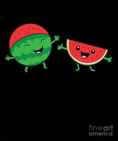 Watermelons Happy Funny Watermelon Digital Art by EQ Designs - Pixels