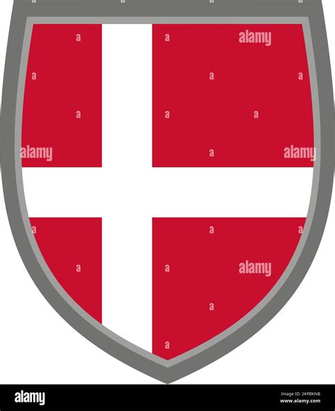 Shield with the colors of Denmark flag, icon Danish shield cut out ...