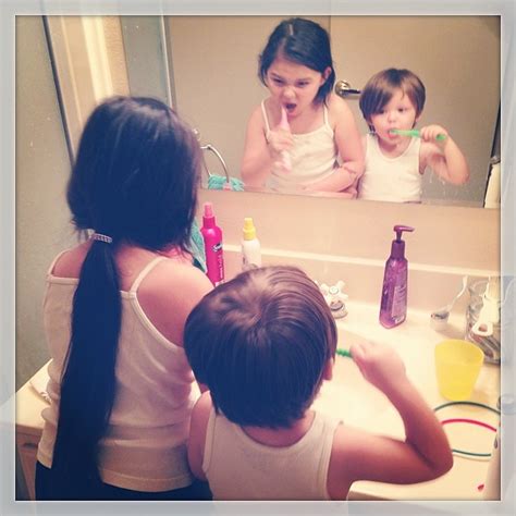 Sister-brother brushing teeth time. #dadlife | Ryan Ruppe | Flickr