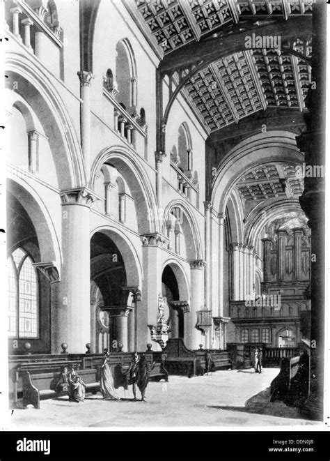 Interior of Christ Church Cathedral, Oxford, Oxfordshire. Artist ...