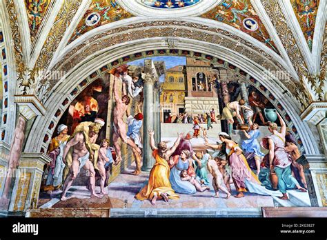 Rome Lazio Italy. The Vatican Museums in Vatican City. Raphael rooms ...