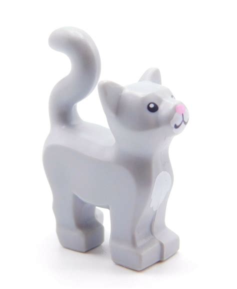 Lego Minifigure Cat Kitty animal city town light bluish gray new Free ...