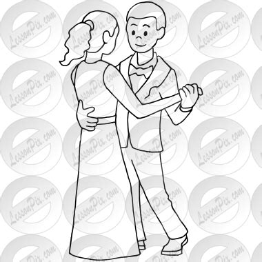 Slow Dance Outline for Classroom / Therapy Use - Great Slow Dance Clipart