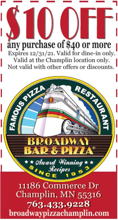 Broadway Pizza - Champlin: $10 off any purchase of $40 or more