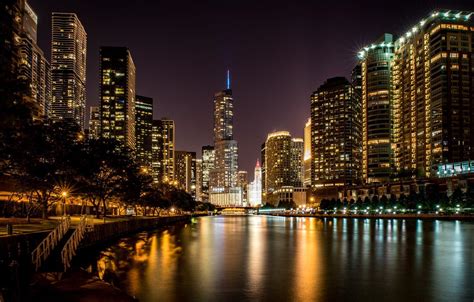 Chicago Night Cityscape Wallpapers - Wallpaper Cave