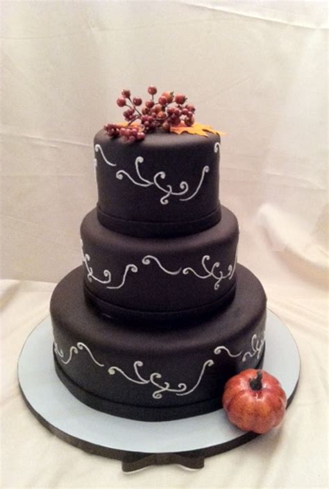 Dark Chocolate Fondant Wedding Cake - CakeCentral.com