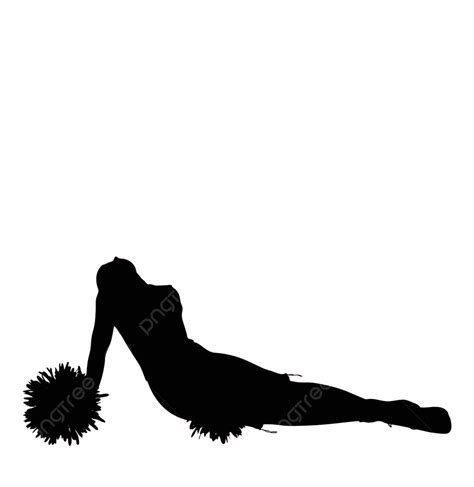 Funky Cheerleader Silhouette Gymnasium Splits Fitness Vector, Gymnasium ...