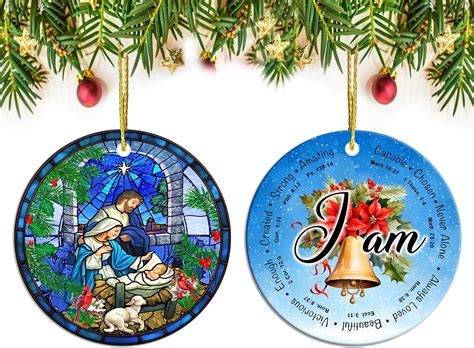 Amazon.com: 68LDROOTER Christian Christmas Ornaments, Ornaments ...