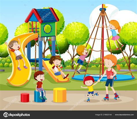 Kids Playing Outside Clipart