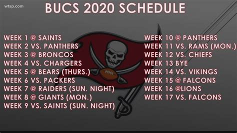 Tampa Bay Buccaneers: Bucs 2020 preseason schedule revealed | wtsp.com