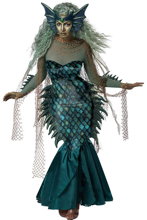 California Costume Dark Sea Siren Adult Women Monster halloween outfit ...