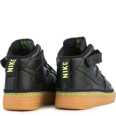 Nike AIR FORCE 1 MID Black/Lime Green/Gum