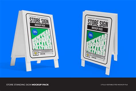 Store Standing Sign Mockup Pack Graphic by Sundaylab · Creative Fabrica