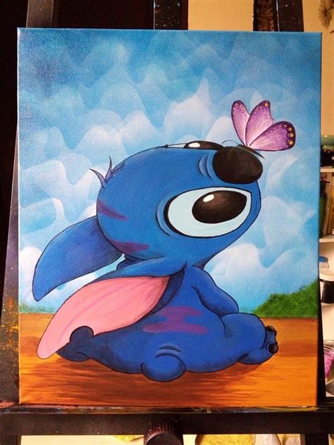 stitch . acrylic painting by cloud lee。 | Mini canvas art, Disney ...