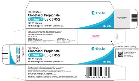 NDC Package 21922-017-04 Clobetasol Propionate Ointment Topical