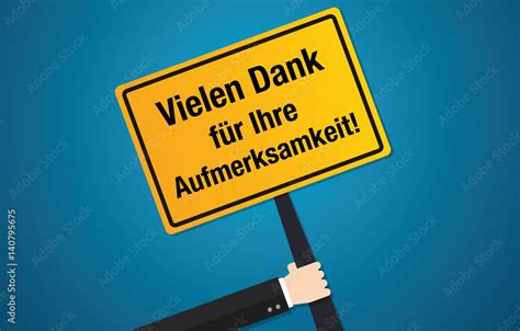 Vielen Dank für Ihre Aufmerksamkeit - Schild Flat Design Stock-Vektorgrafik | Adobe Stock