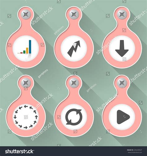 Set Six Vector Objects Icons Stock Vector (Royalty Free) 245249527 | Shutterstock