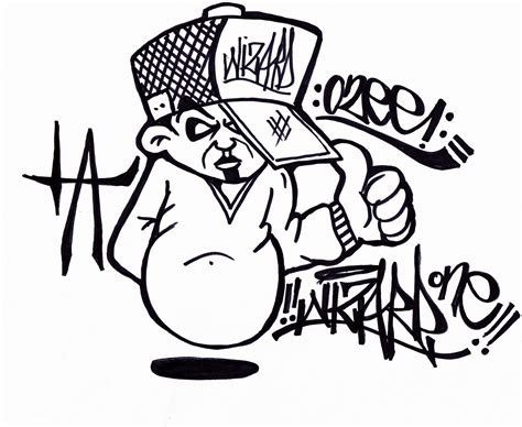 Wizard Gambar Grafiti Kartun Keren Hitam Putih - Cara Membuat Graffiti ...