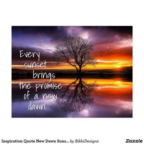 Inspiration Quote New Dawn Sunset Postcard | Zazzle.com in 2021 ...